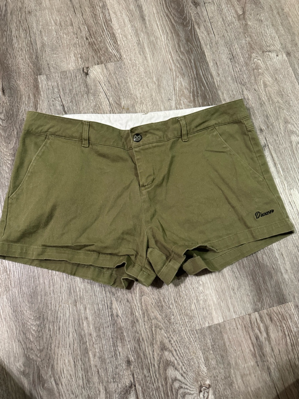 DIXXON Olive Green Flat-Front Women’s Shorts
